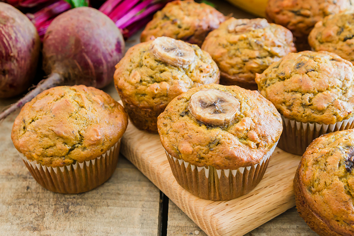 Banana Beet Muffins